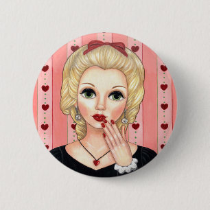 Herzklace Girl Blonde Kopf Vase Luscious Lippen Button