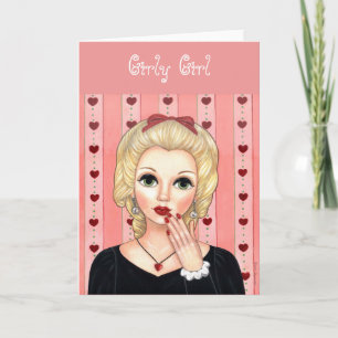 Herzklace Girl Blonde Kopf Vase Luscious Lippen Karte