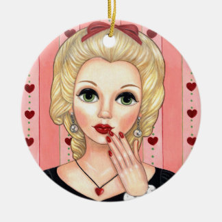 Herzklace Girl Blonde Kopf Vase Luscious Lippen Keramik Ornament