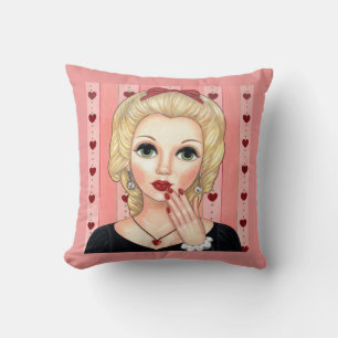 Herzklace Girl Blonde Kopf Vase Luscious Lippen Kissen