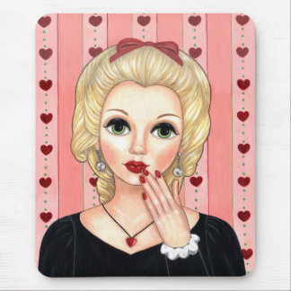 Herzklace Girl Blonde Kopf Vase Luscious Lippen Mousepad