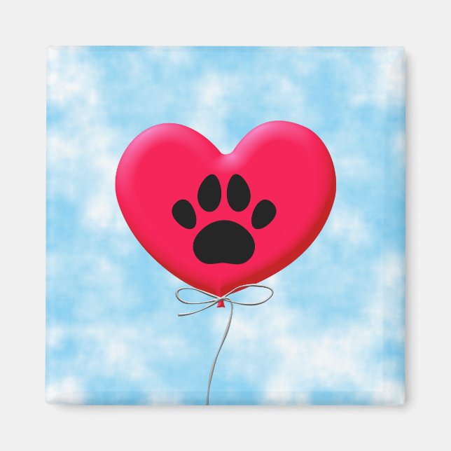 Herzklappenballon mit Hundeschraube drucken Magnet (Vorne)