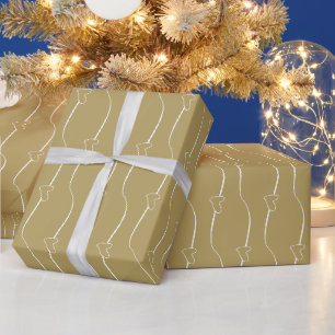 Herzklopfe Links Antiquitätengold und White Weddin Geschenkpapier