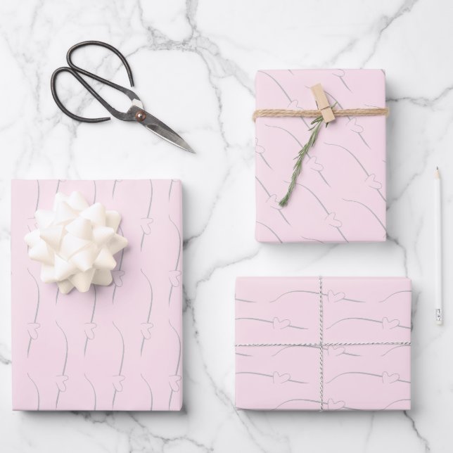 Herzklopfen auf Morgengras Verlobung Geschenkpapier Set (Vorderseite)