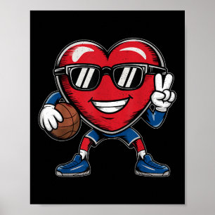 Herzklopfen Basketball Valentinstag Basketball Poster
