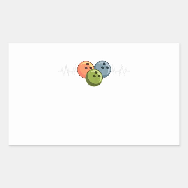 Herzklopfen Button Bowler Bowling Rechteckiger Aufkleber (Vorderseite)