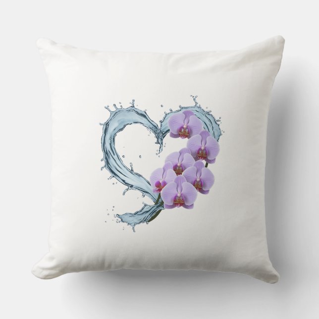 Herzklopfen mit Lila Orchid Kissen (Vorderseite)