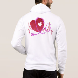 Herzklopfen mit medizinischem Stethoskop 3 Hoodie