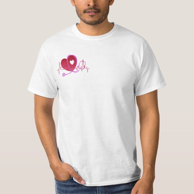 Herzklopfen mit medizinischem Stethoskop 3 T-Shirt (Vorderseite)