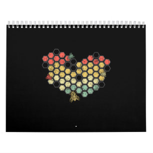 Herzklopfen mit Niedlichen Bienen Kalender