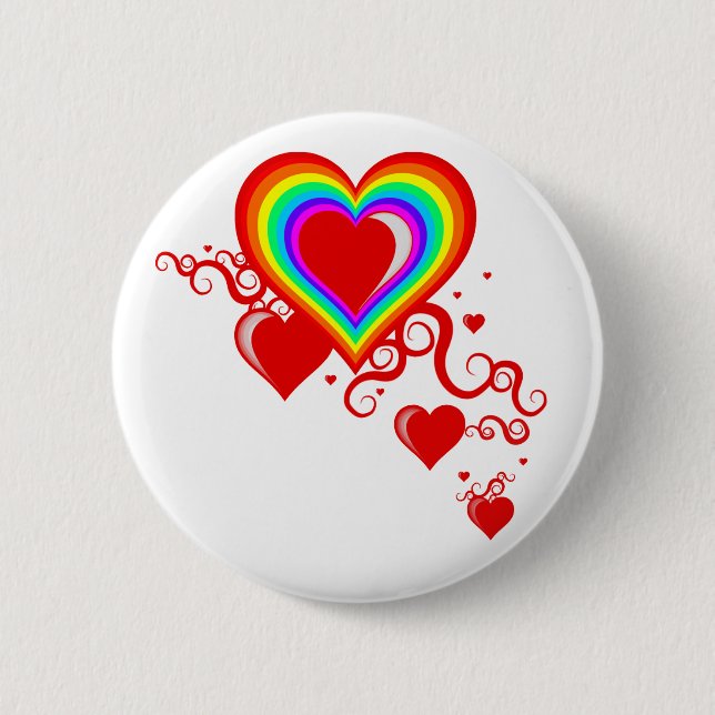 Herzklopfen. Regenbowz. Button (Vorderseite)