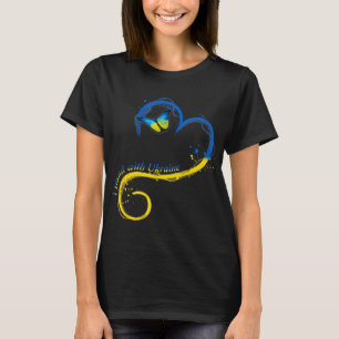 Herzklopfen Ukraine Schmetterling Ukrainische Fahn T-Shirt