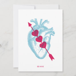 Herzklopfkarte und Arrow Valentine-Flachkarte Dankeskarte