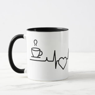Herzklopfmuster mit Kaffee-Cup Tasse