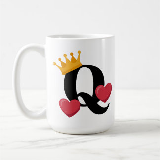 Herzkönigin gekrönt Liebesemblem Kaffeetasse