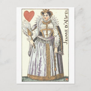 HERZKÖNIGIN - JEANNE E'ALBRET Vintage Spielkarten Postkarte
