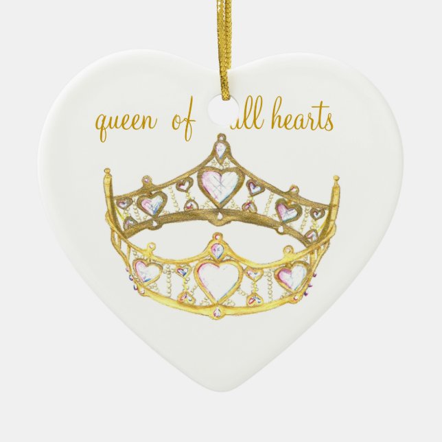 Herzkönigin Kronschmuck Kristie Hubler Keramikornament (Vorne)