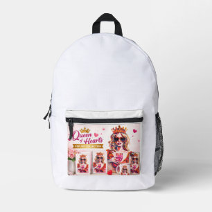 Herzkönigin Pop-Art Bedruckter Rucksack
