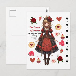 Herzkönigin-Törtchen Valentinstag-Postkarte Postkarte