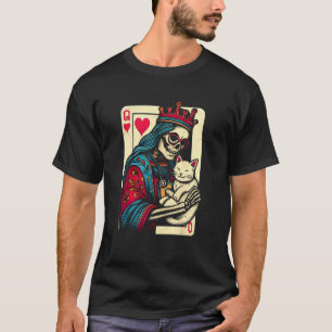 Herzkönigin umarmt Katzenliebhaber T-Shirt