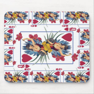Herzkönigin und Blumen Mousepad