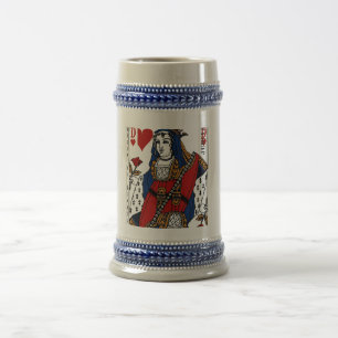 Herzkönigin - Vintager Bierstein Bierglas