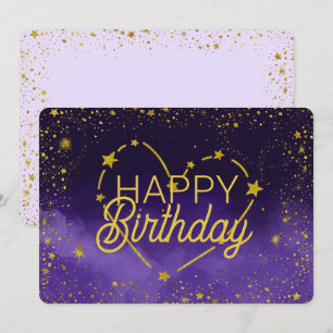 Herzkonstellation und Sternenkarte zum Geburtstag Einladung