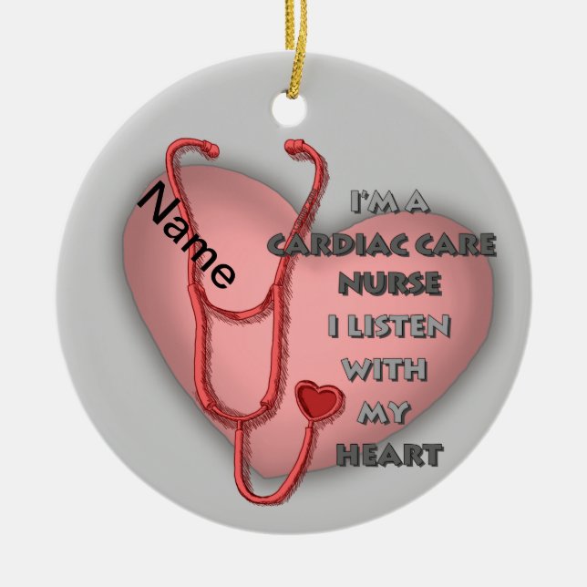 Herzkrankenschwester Cardiac Care Krankenschwester Keramikornament (Vorne)