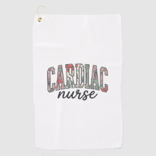 Herzkrankenschwester Florales Varsity-Letterdesign Golfhandtuch