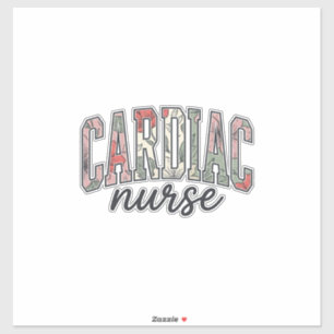 Herzkrankenschwester Florales Varsity-Lettering-De Aufkleber