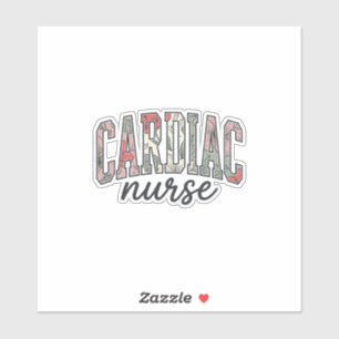 Herzkrankenschwester Florales Varsity-Lettering-De Aufkleber