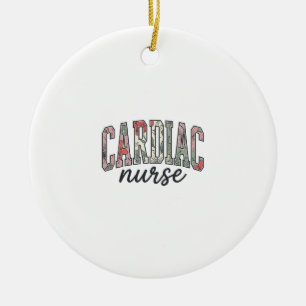 Herzkrankenschwester Florales Varsity-Lettering-De Keramik Ornament