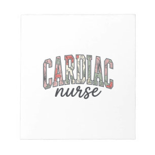 Herzkrankenschwester Florales Varsity-Lettering-De Notizblock