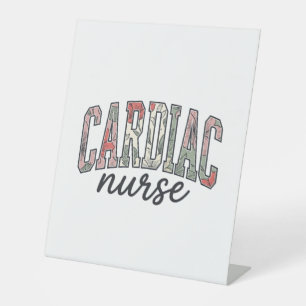 Herzkrankenschwester Florales Varsity-Lettering-De Sockelschild