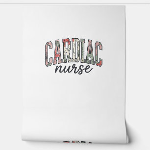 Herzkrankenschwester Florales Varsity-Lettering-De Tapete
