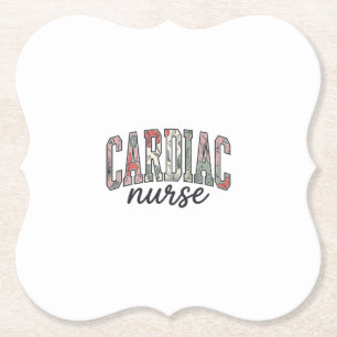 Herzkrankenschwester Florales Varsity-Lettering-De Untersetzer