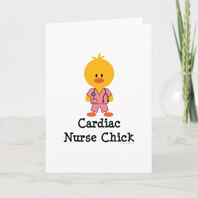 Herzkrankenschwester-Küken-Gruß-Karte Karte (Vorderseite)