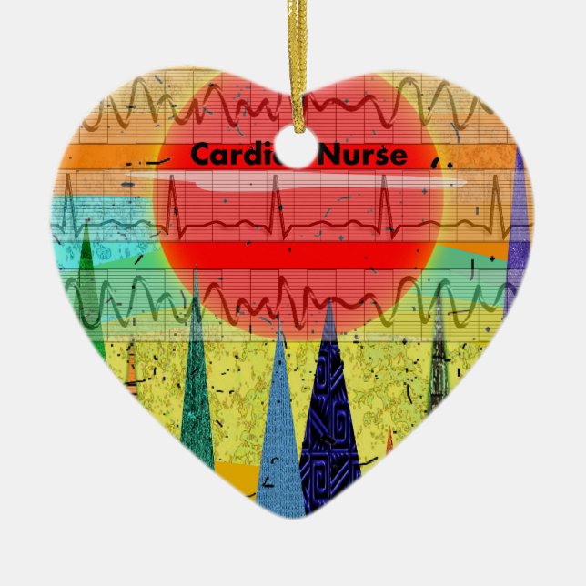 Herzkrankenschwester-magischer Wald Keramikornament (Vorne)