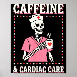 Herzkrankenschwester Valentinsknochen Kaffee Koffe Poster