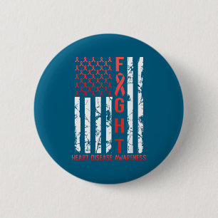 Herzkrankheit Bewusstsein Februar USA-Flagge Band Button