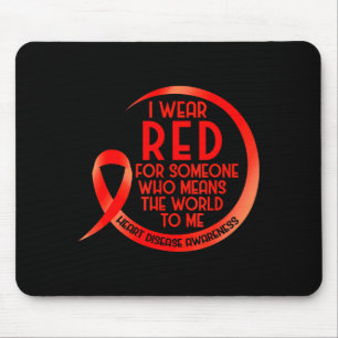 Herzkrankheit-Bewusstsein Rotes Band Ich trage Rot Mousepad