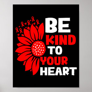 Herzkrankheit-Bewusstsein-Sei-nettes-Herzgesundhei Poster