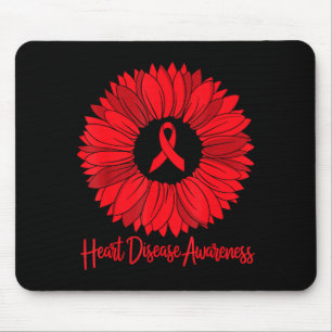 Herzkrankheit-Bewusstsein Sonnenblume Werde Rot Fr Mousepad