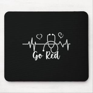 Herzkrankheit-Bewusstsein Wir tragen Rot im Februa Mousepad