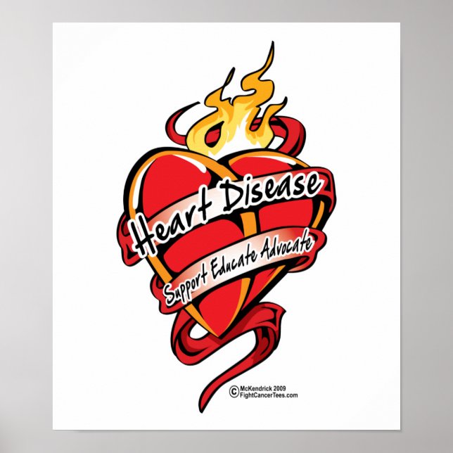 Herzkrankheit Tattoo Herz Poster (Vorne)