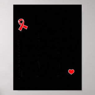 Herzkrankheitsmonat Suprt Walk Tee Poster