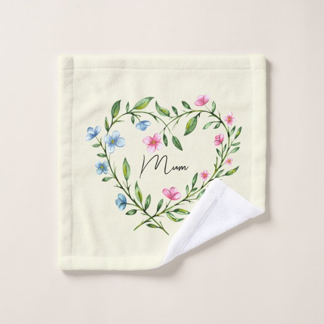 Herzkranz am Muttertag der Blume Waschlappen (Waschlappen)