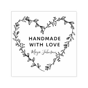 Herzkranz mit Liebe handgemacht Permastempel