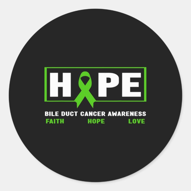 Herzkrebs - Hope Bile Duct Cancer Awareness Runder Aufkleber (Vorderseite)
