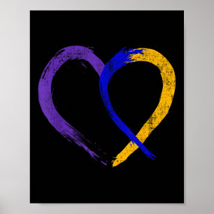 Herzkrebs Lila blau und gelb Poster